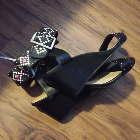 Torrid strap studded wedge boho heels - Picture 2 of 5